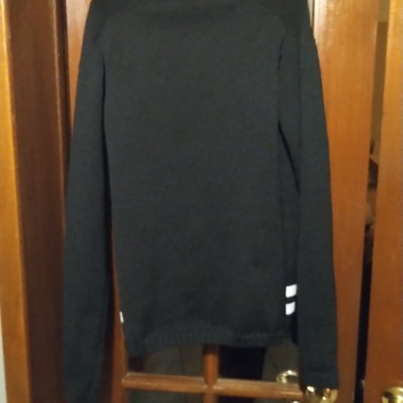 Joe Fresh Heavy Polyester Knit Black Jacket with White Dual Zipper - Picture 4 of 4